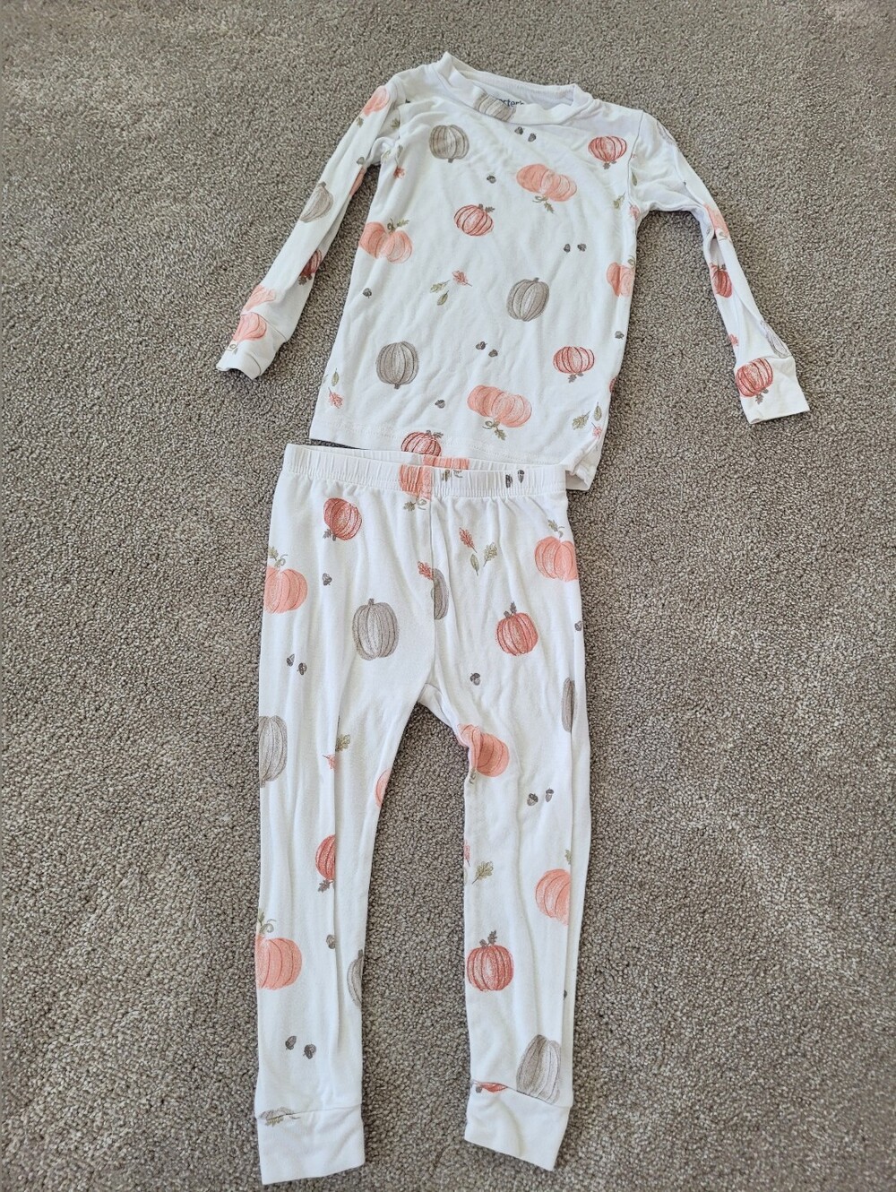 Carter's Baby Pumpkin Bamboo Pajamas Size 18 Months